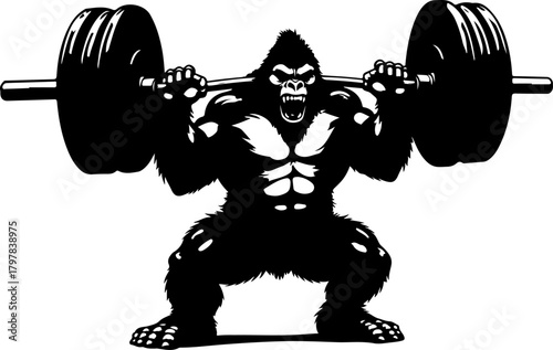 Gorilla Weightlifting SVG | Strong Gorilla Gym Silhouette | Bodybuilding Powerlifting Vector Design