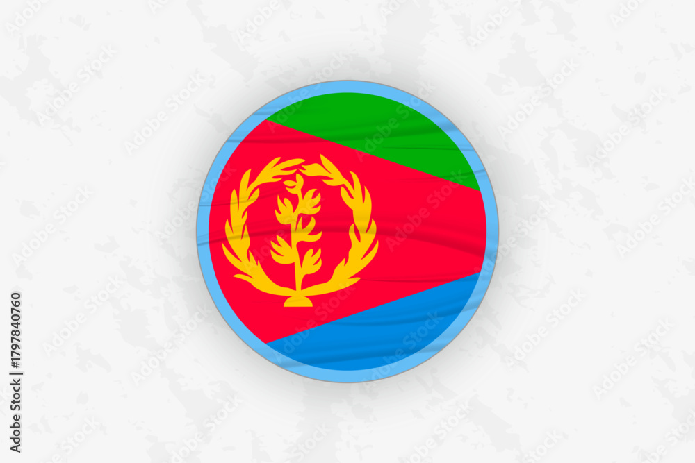 Obraz premium Eritrea Flag Circular Sticker Design, National Pride Decal.