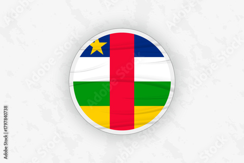 Central African Republic Flag Circular Sticker Design, National Pride Decal.