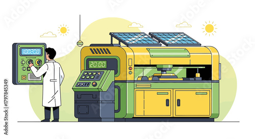 Futuristic laboratory environment featuring advanced machinery and scientific research activities