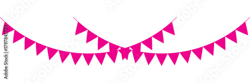 Bunting flags vector. Set of decorative bunting flags vector illustration of party decoration elements isolated on white background for festive events and celebrations.