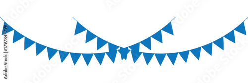 Bunting flags vector. Set of decorative bunting flags vector illustration of party decoration elements isolated on white background for festive events and celebrations.