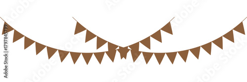 Bunting flags vector. Set of decorative bunting flags vector illustration of party decoration elements isolated on white background for festive events and celebrations.