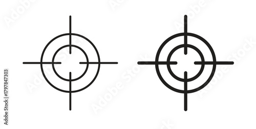 Aim icon with editable stroke and flat vector pack