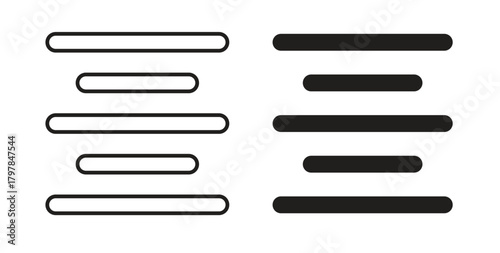 Align center icon with editable stroke and flat vector pack