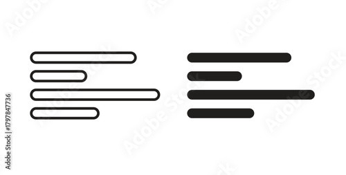 Align left icon with editable stroke and flat vector pack