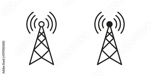 Broadcast icon with editable stroke and flat vector pack