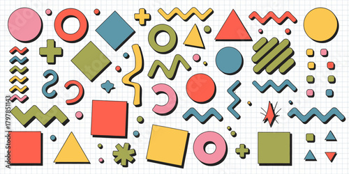 Retro Geometric Pattern with Bright Colors and Vintage Aesthetic for Modern Creative Designs and Trendy Backgrounds