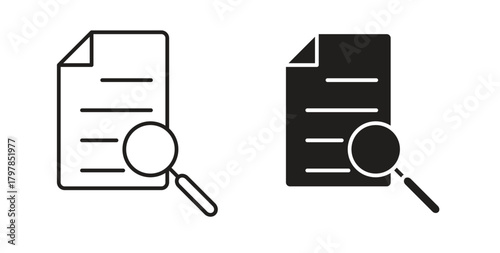 Case study icon with editable stroke and flat vector pack