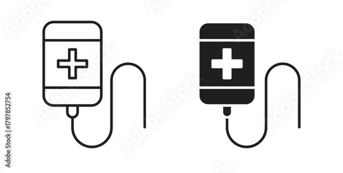 Chemotherapy icon with editable stroke and flat vector pack