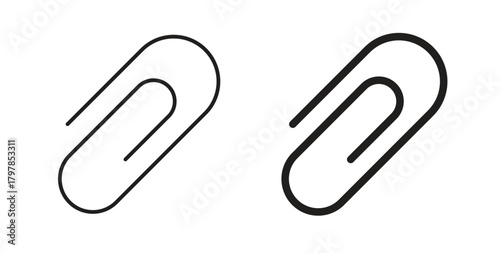 Clip icon with editable stroke and flat vector pack