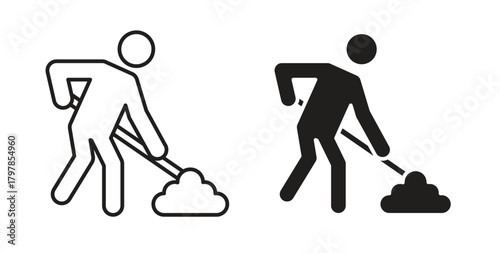 Construction icon with editable stroke and flat vector pack