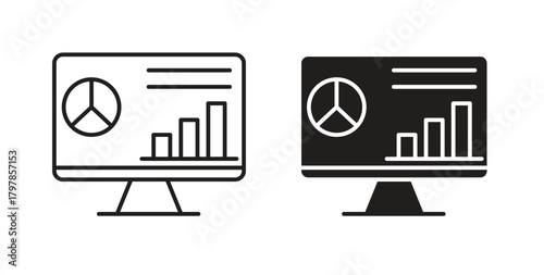 Dashboard icon with editable stroke and flat vector pack