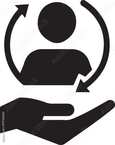 Customer retention icon In Flat and stroke Style Vector For App, UI, Websites. Black Vector Illustration.
