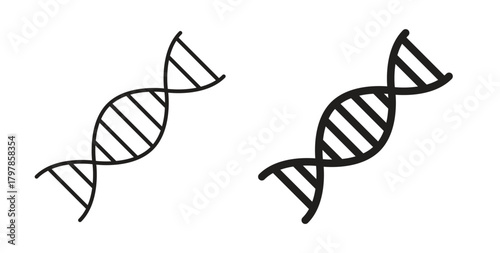 DNA icon with editable stroke and flat vector pack
