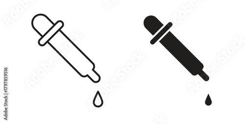 Dropper icon with editable stroke and flat vector pack