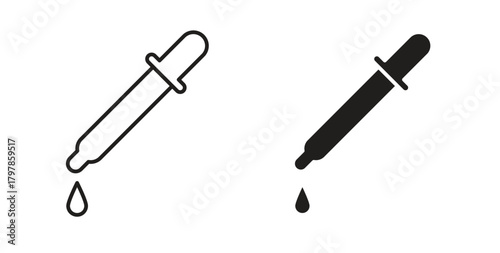 Dropper icon with editable stroke and flat vector pack