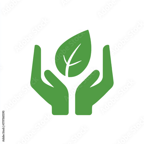 Hands Holding a Leaf Symbolizing Growth Sustainability and Environmental Responsibility for Green Initiatives and Eco Friendly Practices Promoting Conservation and Organic Farming with Clean Energy