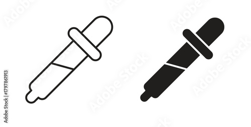 Eye dropper icon with editable stroke and flat vector pack