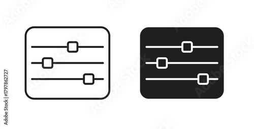 Filter Control icon with editable stroke and flat vector pack