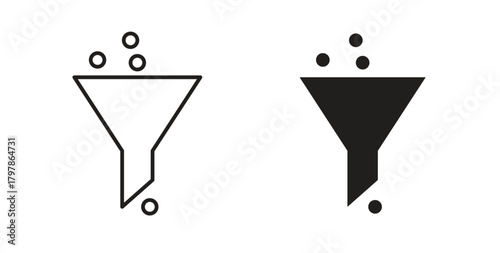 Funnel icon with editable stroke and flat vector pack