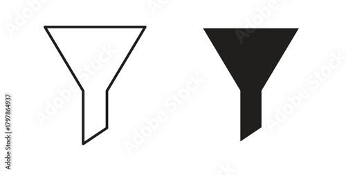 Funnel icon with editable stroke and flat vector pack