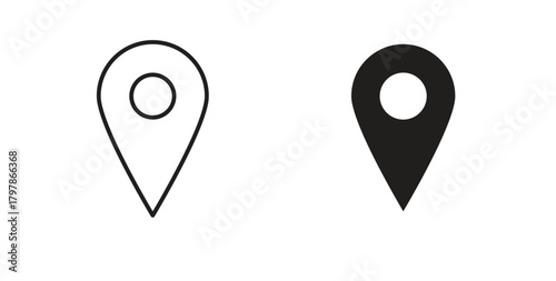 Gps icon with editable stroke and flat vector pack