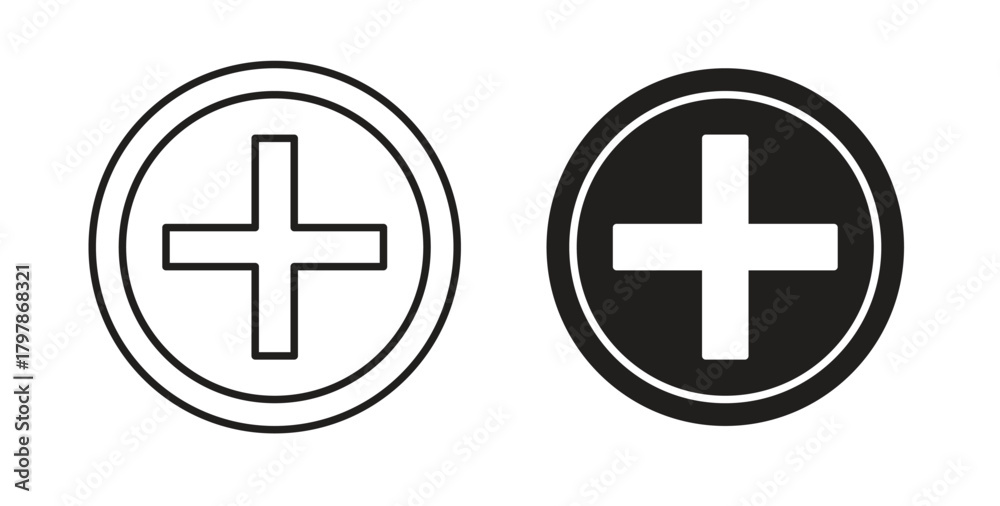 Obraz premium Hospital sign icon with editable stroke and flat vector pack