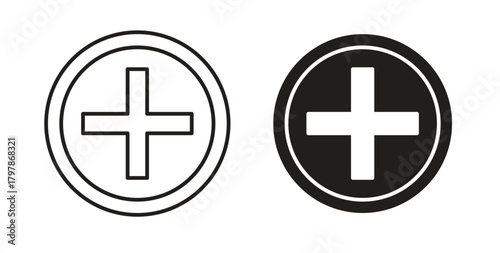 Hospital sign icon with editable stroke and flat vector pack