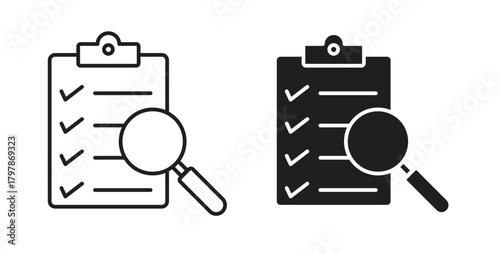 Inspection icon with editable stroke and flat vector pack