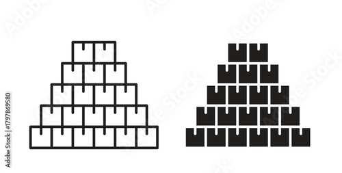 Inventory icon with editable stroke and flat vector pack