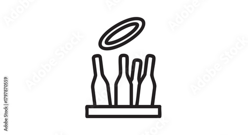 ## **32. Ring toss game outline icon vector**
