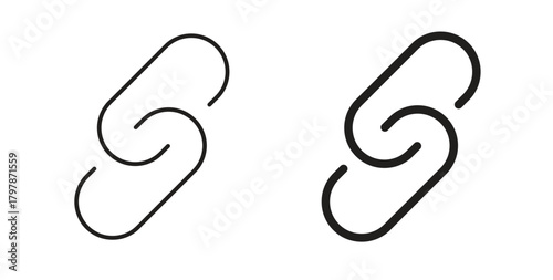 Link icon with editable stroke and flat vector pack