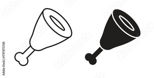 Meat icon with editable stroke and flat vector pack