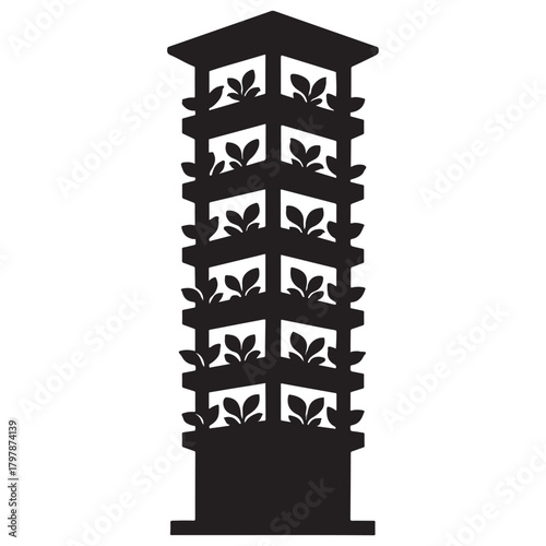 Vertical Garden Planter Tower Silhouette