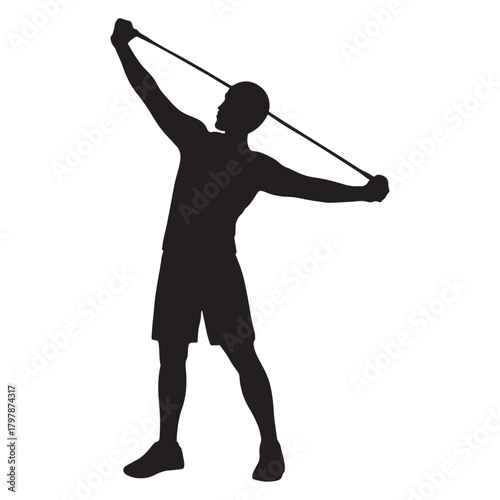 Resistance Band Workout Male Silhouette