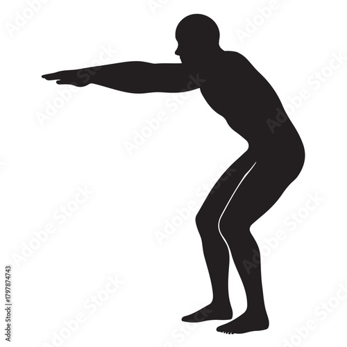 Man Doing Squat Exercise or Chair Pose Utkatasana