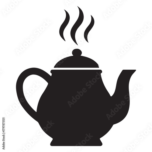 Hot Teapot Silhouette, Tea kettle Vector