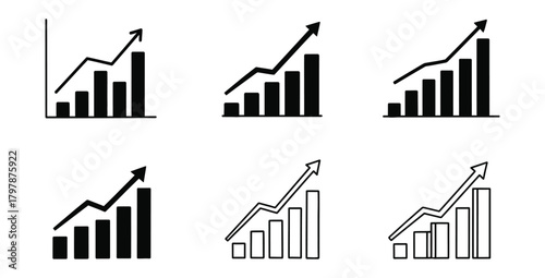Growing business charts showing positive trends and financial growth in various formats