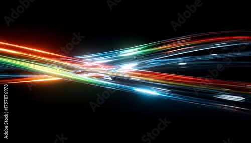 Infographic Semi Abstract Wave Division Multiplexing Laser Light Streams