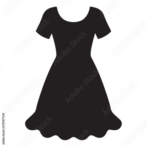 Women’s Ruffle Hem Dress Silhouette ,Trendy Outfit Design