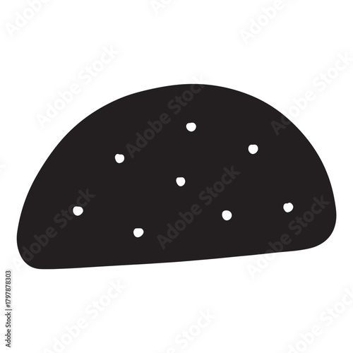 Black Minimalist Taco Silhouette ,Delicious Food Vector