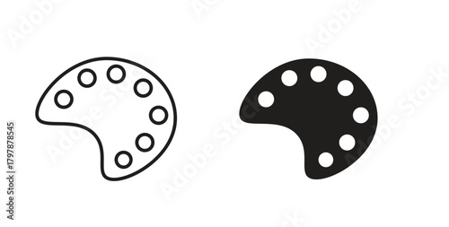 Palette icon with editable stroke and flat vector pack