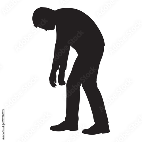 Exhausted Man  Figure in Silhouette