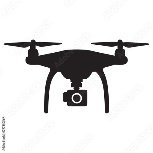 Drone Silhouette, Aerial Vehicle (UAV) or multicopter