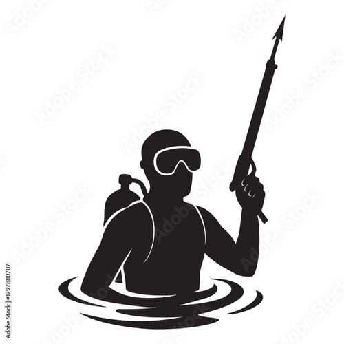 Spearfishing Silhouette