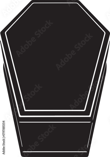 A single black hexagonal coffin icon