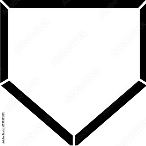 Baseball Home Plate Vector Icon. Crossed baseball. Vector Template Design. Silhouette. Playing. Home base. Sport. isolated on trnsparent background, symbol for use on web and mobile apps, logo.