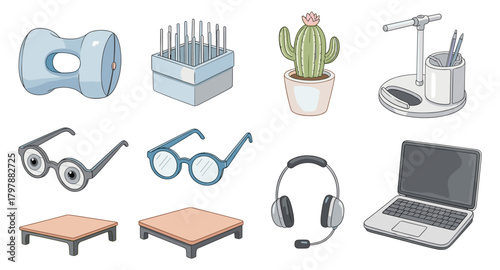 Hand-drawn office and home decor collection