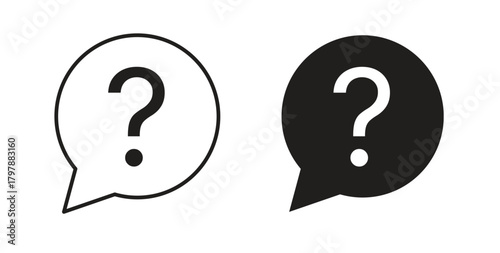 Question icon with editable stroke and flat vector pack